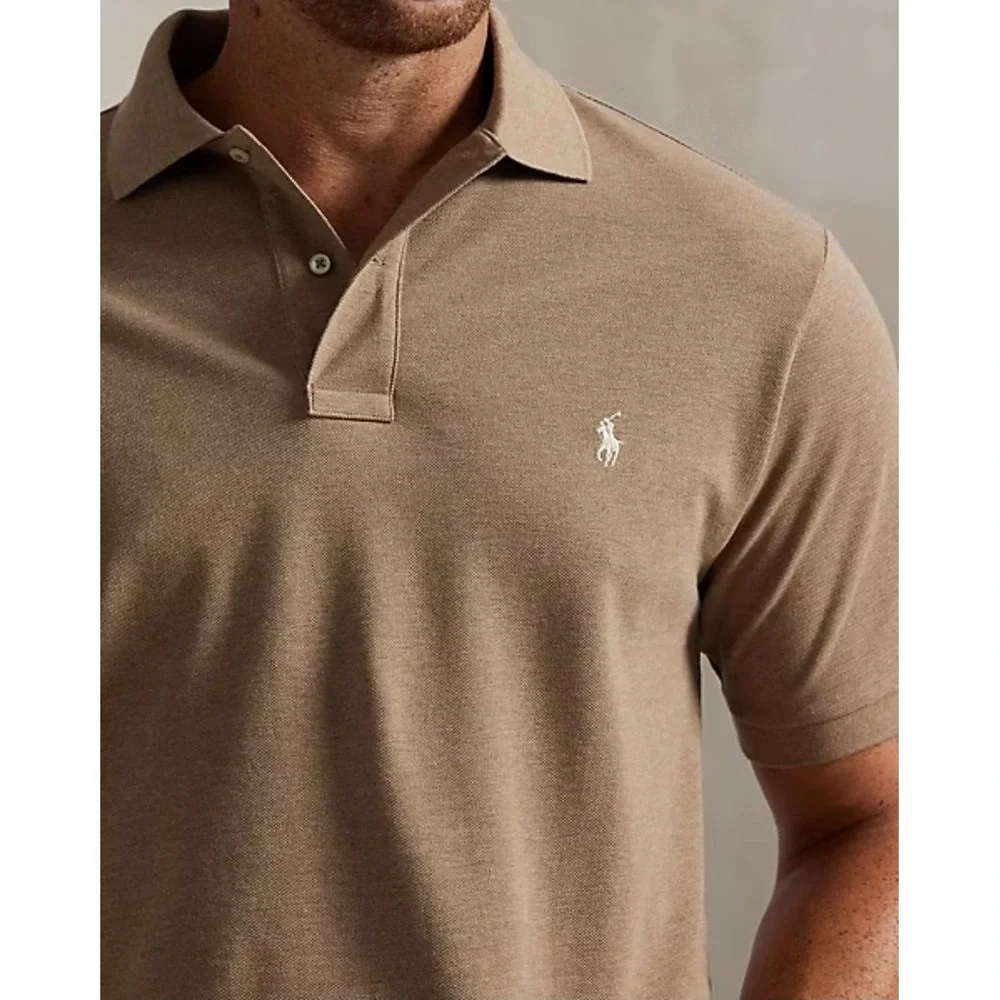 Polo Ralph Lauren Cotton Polo Shirt Men's Big & Tall 4XB Tan Brown Heather NWT